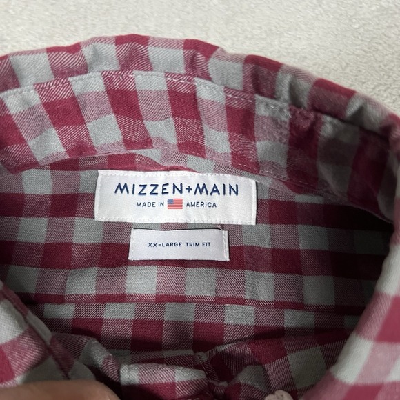 Mizzen Main Shirt Mens 2XL XXL Trim Fit Performance Long Sleeve Button Up Dress - Picture 9 of 11